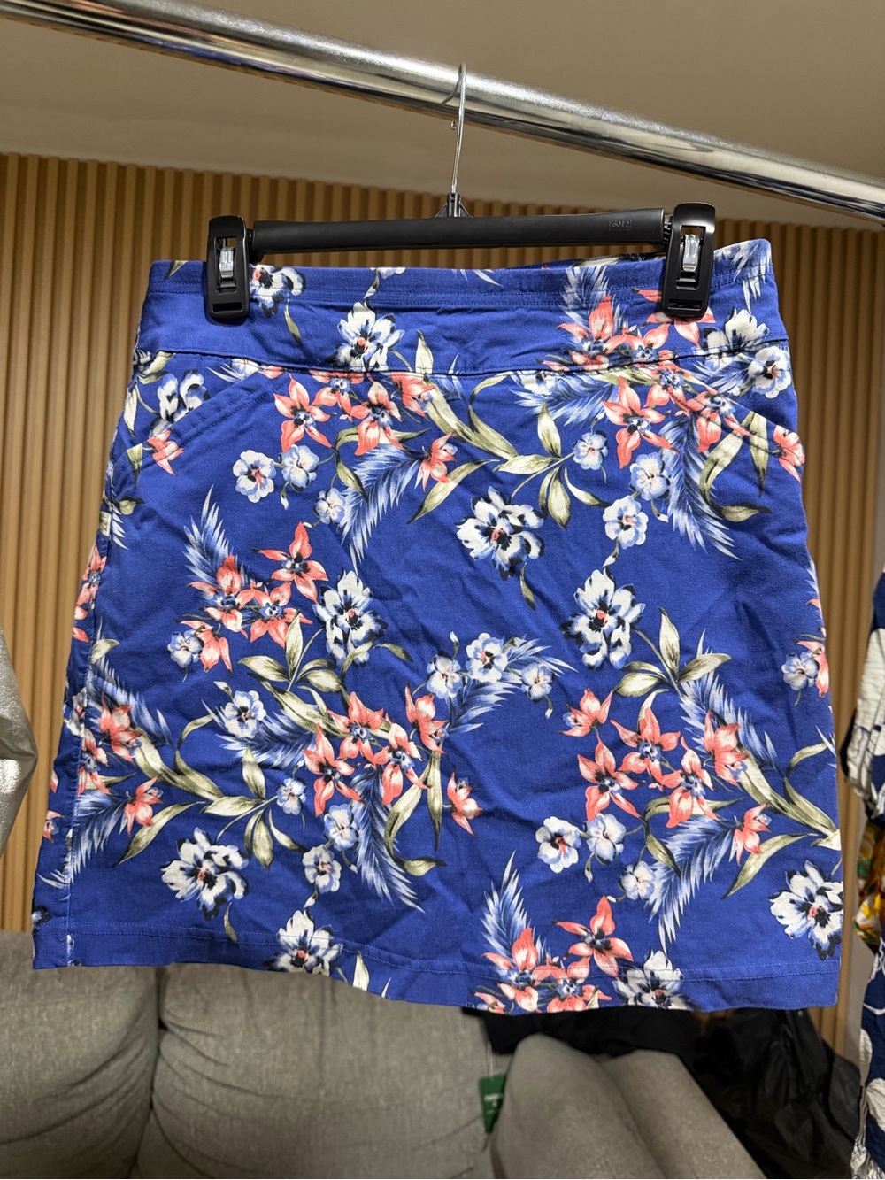 Mario Serani Blue Floral A-Line Skirt - Women's M #205